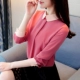 Đầu thu chic chic ngọt ngào áo sơ mi nữ dài tay thời trang tây ren đáy áo