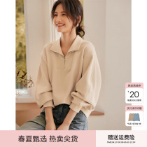 XWI Xin not retro zipped upright collar design Sensation Clothing Woman 2024 Spring this year Pop-in-thin inner lap blouses