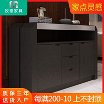 Tea cabinet locker simple modern restaurant furniture tempered glass large and small apartment solid wood dining side cabinet side cabinet