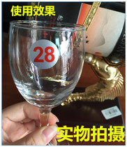 Round KTV bar wine glasses Hotel family wine glasses Coded digital number stickers Beer wedding wine glasses Stickers