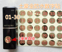  KTV box Wine Glass Sticker Gold Waterproof Number 1-30 Date Sticker Serial number Waterproof Sticker Glass Bottle Sticker