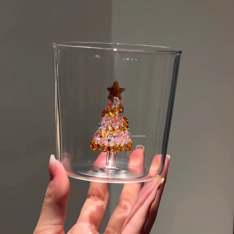 Christmas Tree Glass Cup ins Style Desktop Decoration Drink Cup High Temperature Resistant Breakfast Milk Cup Creative Christmas Gift Christmas Tree Glass Cup ins Style Desktop Decoration Drink Cup High Temperature Resistant Breakfast Milk Cup Creative Christmas Gift