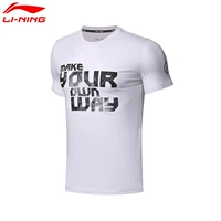 Áo thun nam tay ngắn Li Ning mùa hè thường xuyên thể thao cổ tròn họa tiết giản dị áo sơ mi văn hóa thoáng khí AHSN - Áo phông thể thao áo thun the thao nam nike