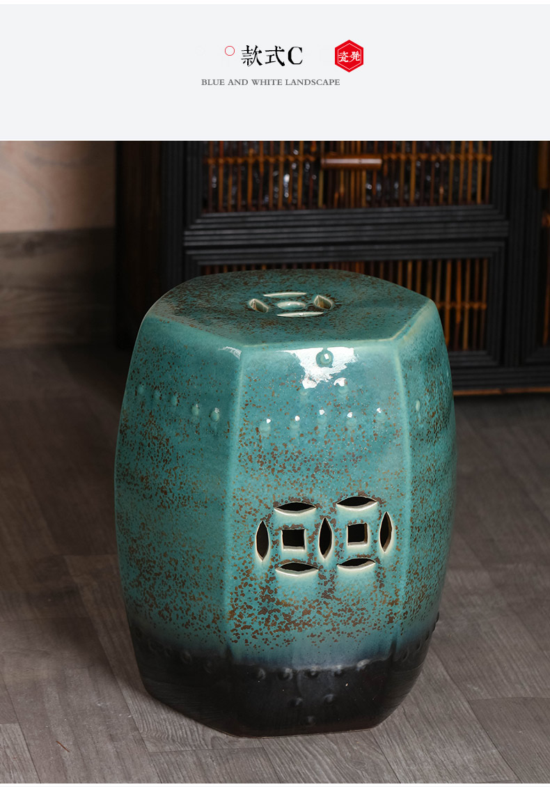 Jingdezhen ceramic drum who the new Chinese style villa hotel decoration between example pier sit mound in shoes who toilet who