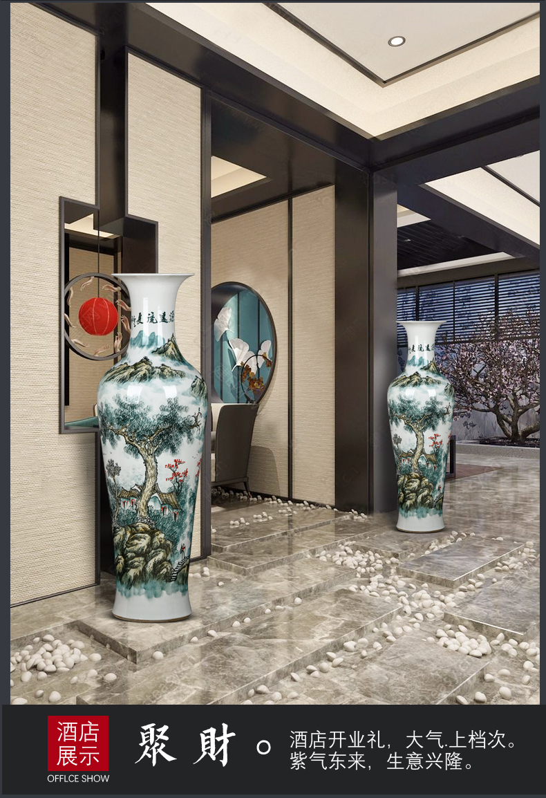 Jingdezhen ceramics hand - made large vases, new Chinese style living room large heavy furnishing articles home decoration gifts