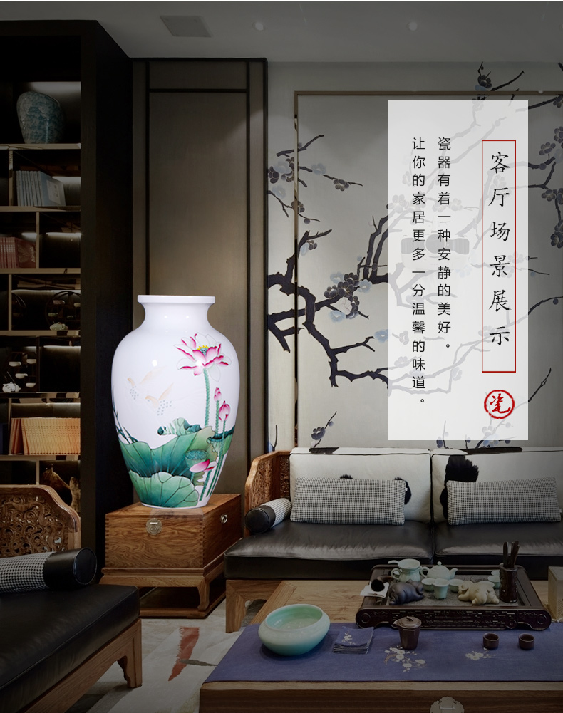 Jingdezhen ceramics hand - made vases, flower arranging furnishing articles of the new Chinese style living room TV ark, wine home decoration