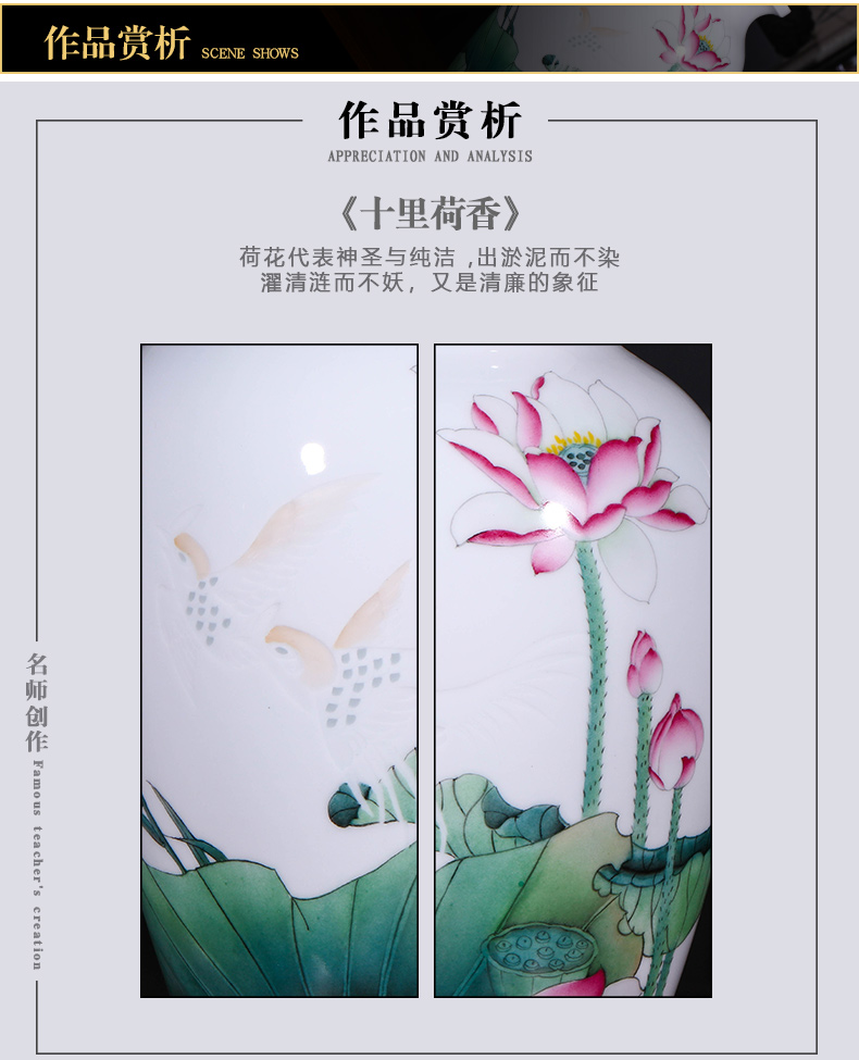 Jingdezhen ceramics hand - made vases, flower arranging furnishing articles of the new Chinese style living room TV ark, wine home decoration