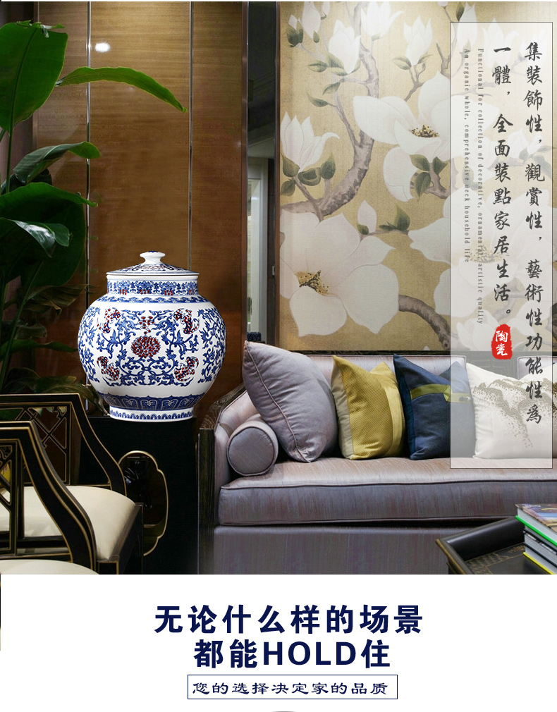 Imitation yongzheng hand - made antique blue and white porcelain of jingdezhen ceramics storage tank classical sitting room home furnishing articles