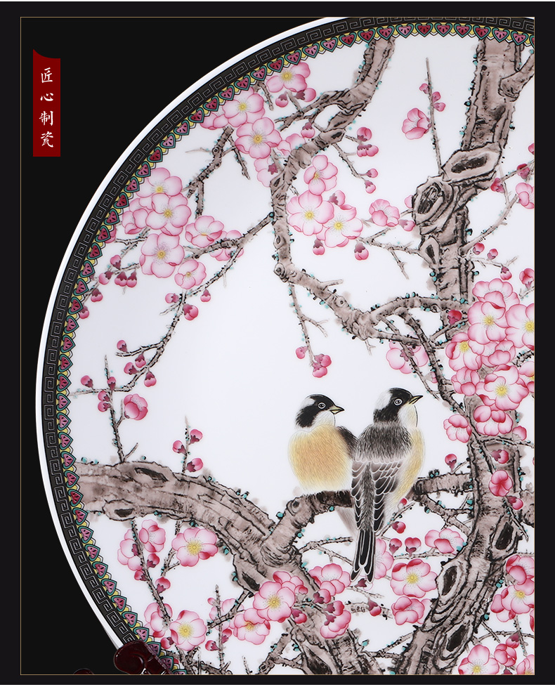 Hang dish of jingdezhen ceramics decoration plate setting wall sat dish dish of modern Chinese style sitting room adornment is placed