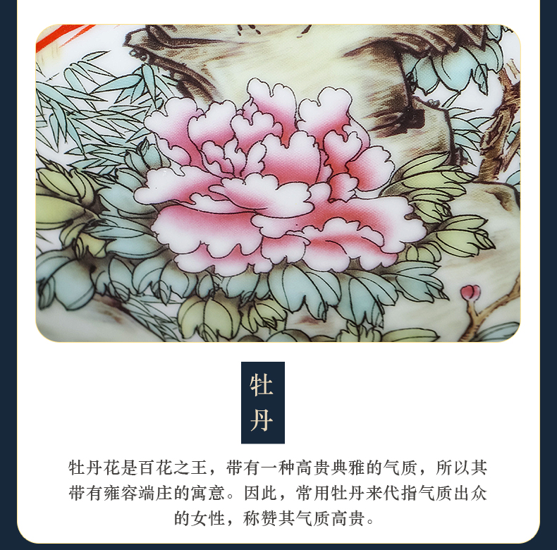 Jingdezhen ceramics vase furnishing articles sitting room of Chinese style household flower arranging TV ark, rich ancient frame handicraft ornament