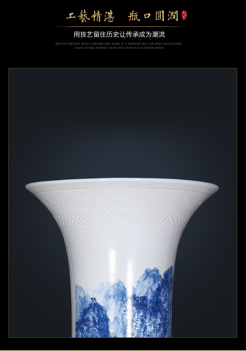 Jingdezhen ceramic hand - made porcelain of large vases, new Chinese style villa hotel furnishing articles to heavy large living room