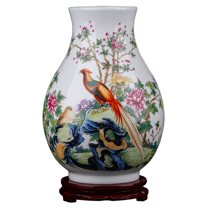 Jingdezhen ceramics powder enamel vase expressions using wide flower arrangement home TV ark, furnishing articles of Chinese style of the sitting room porch decoration
