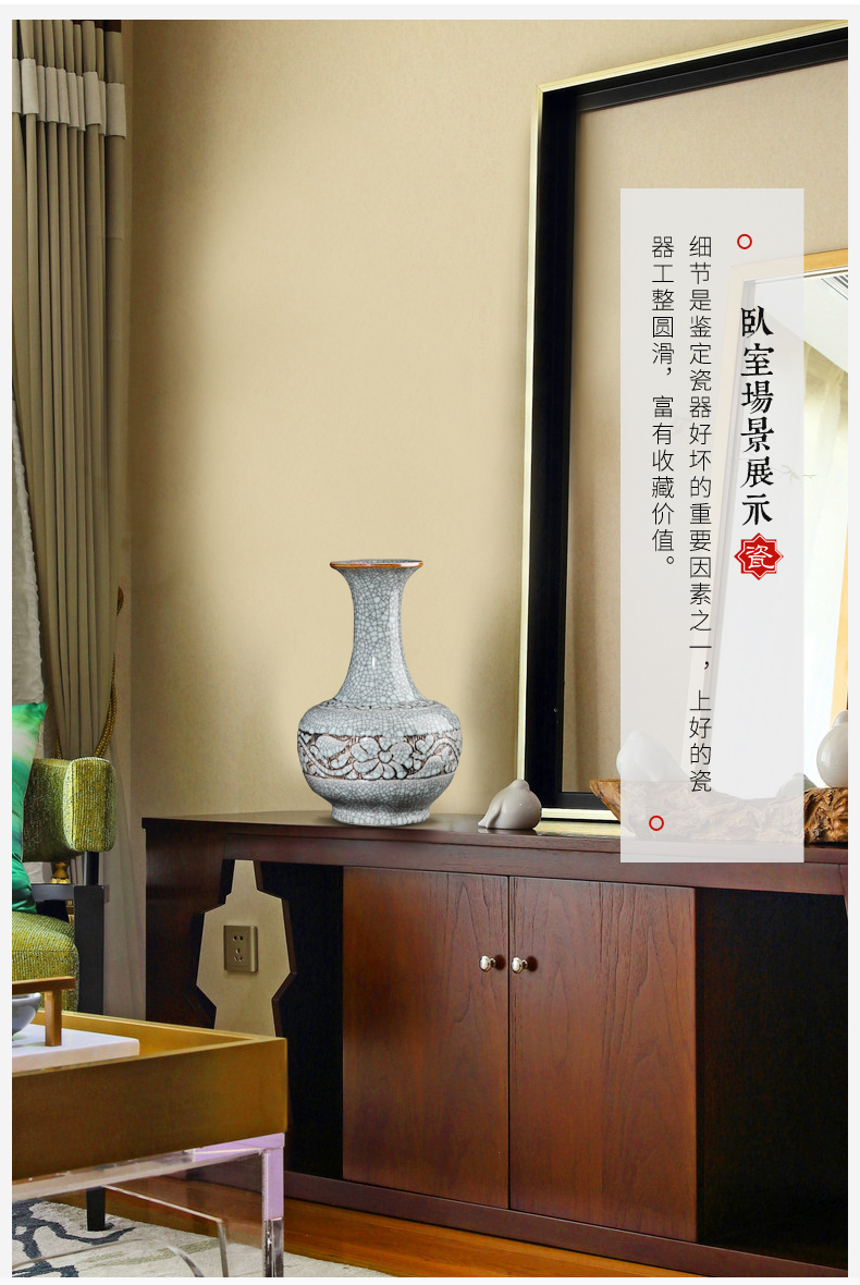 Archaize of jingdezhen ceramics up dried flower vase planting Chinese style classical retro do old sitting room adornment is placed