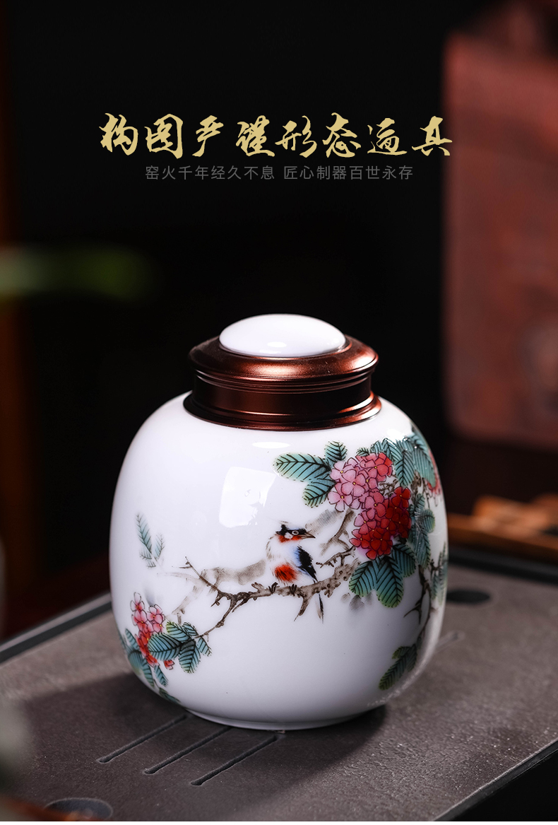 Jingdezhen ceramic tea pot small half jins of the tea sets huai sealed jar portable household moistureproof POTS