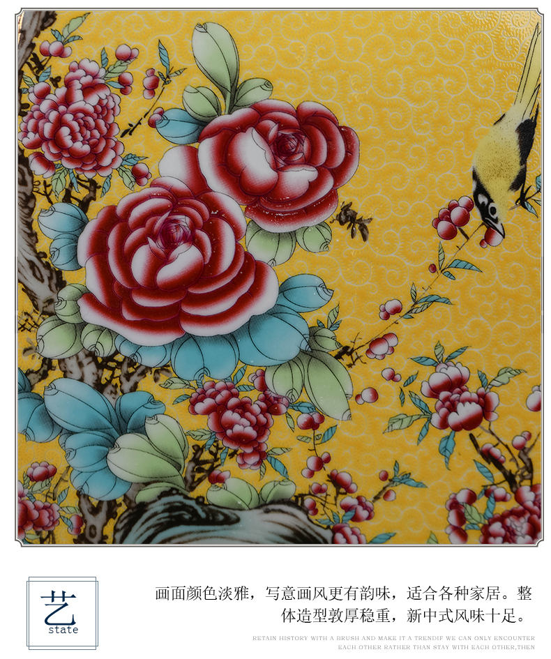 Archaize of jingdezhen ceramics colored enamel vase flower arranging furnishing articles of Chinese style classical home sitting room porch decoration