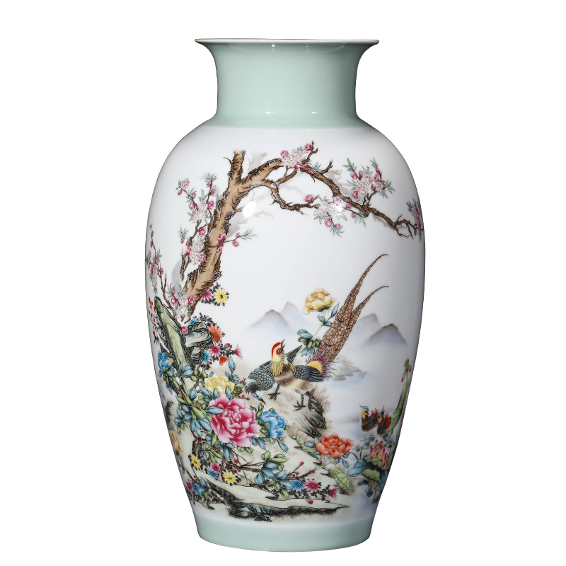 Jingdezhen ceramic vase furnishing articles sitting room flower arranging famous famille rose porcelain TV ark, of Chinese style household ornaments