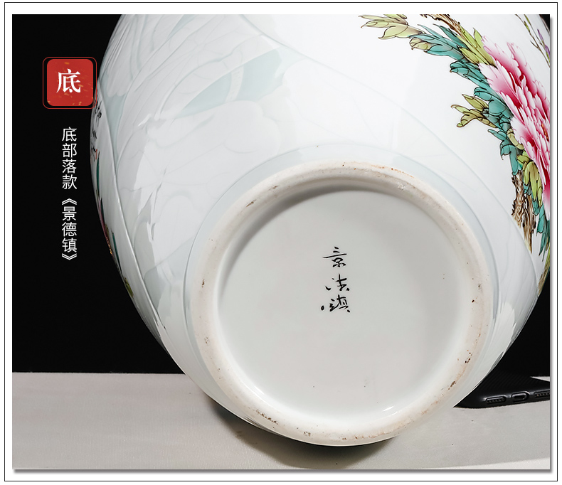 Jingdezhen ceramics famous hand - made enamel vase furnishing articles sitting room flower arranging Chinese style household decoration gifts