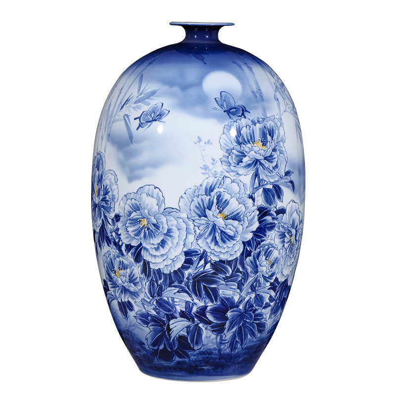 Jingdezhen ceramics hand - made archaize Angle of furnishing articles of Chinese style living room what large blue and white porcelain vase office decoration
