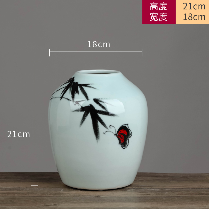 Jingdezhen ceramic vases, flower arranging clearance storage tank porch of new Chinese style household adornment handicraft furnishing articles