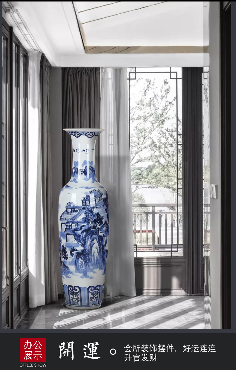 Jingdezhen ceramics hand - made of blue and white porcelain vase splendid sunvo landing big sitting room hotel large decorative furnishing articles