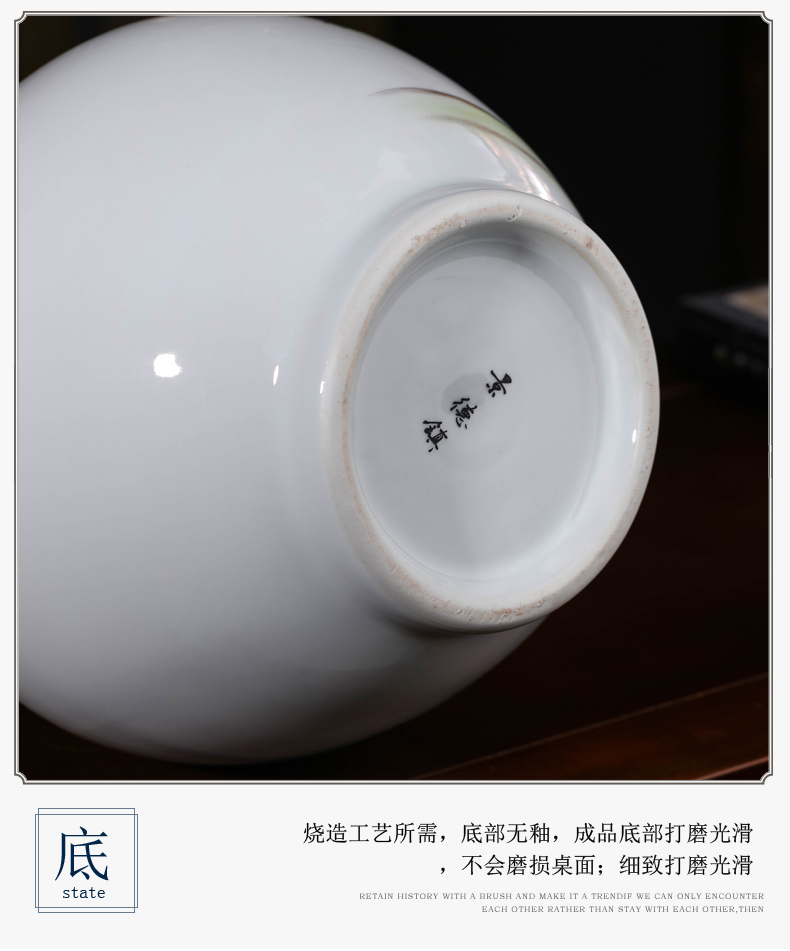 Jingdezhen ceramics powder peony vases, flower arrangement of Chinese style household furnishing articles, the sitting room porch ark, decorative arts and crafts