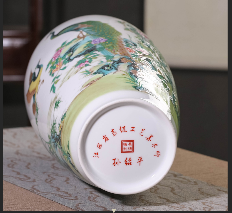 Jingdezhen ceramics vase furnishing articles of new Chinese style household adornment wine porch flower arranging handicraft sitting room