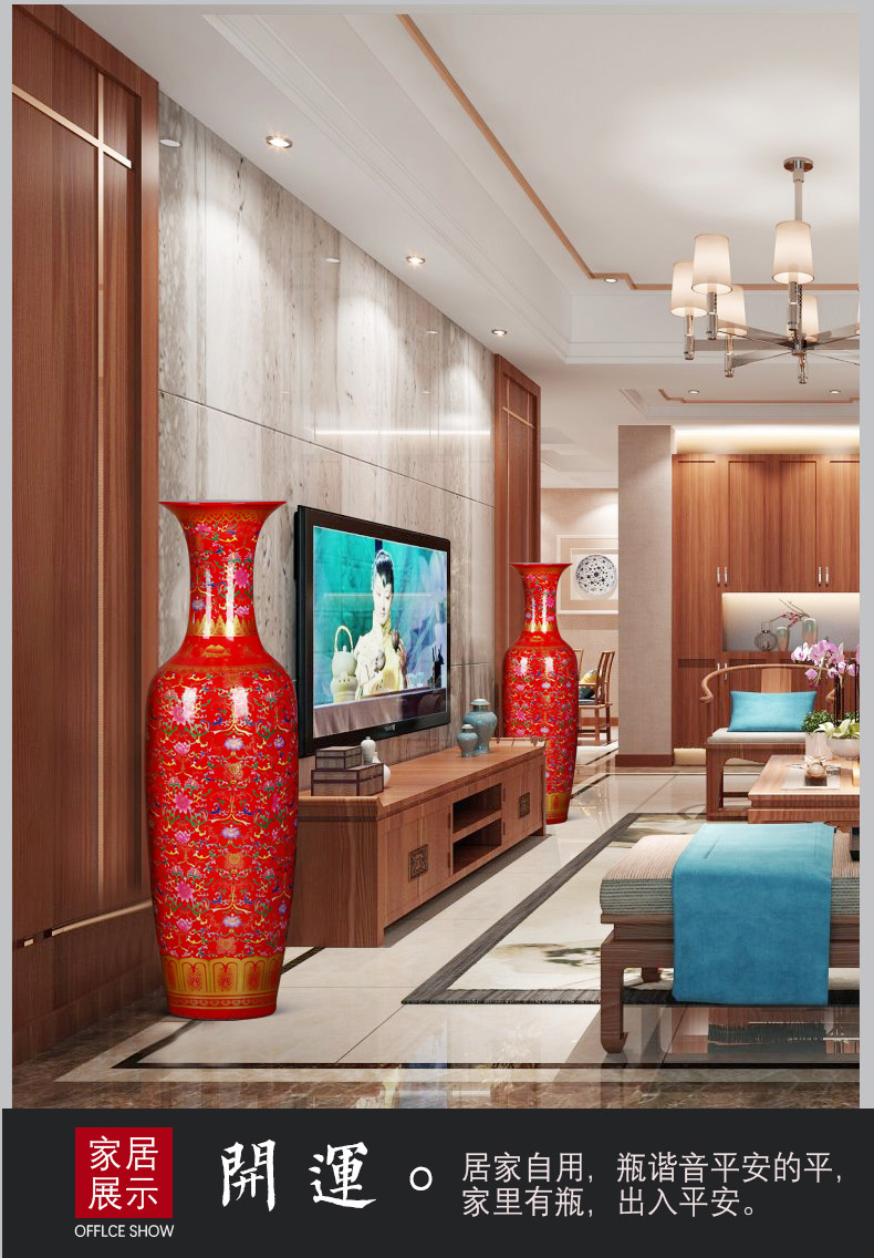 Jingdezhen ceramics of large vases, new Chinese style living room TV ark, hotel decoration to heavy large high furnishing articles