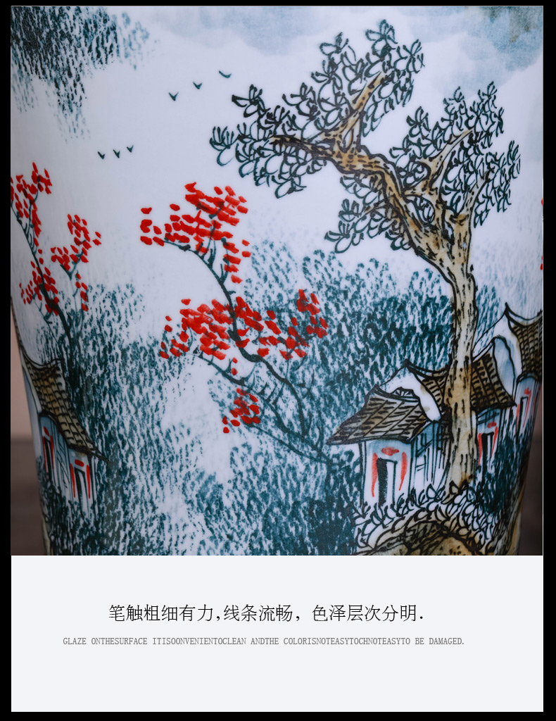 Jingdezhen ceramics hand - made landscape of large vases, sitting room adornment furnishing articles oversized TV ark