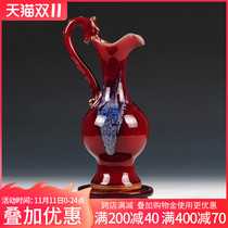 Jingdezhen ceramic antique kiln change porcelain small vase modern home accessories living room TV cabinet ornaments