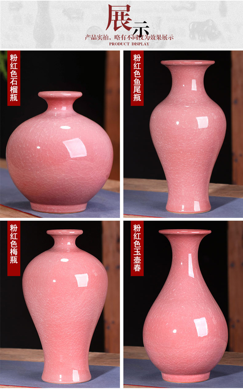 Jingdezhen ceramics vase furnishing articles guanyao archaize sitting room flower arranging new Chinese style household adornment TV ark