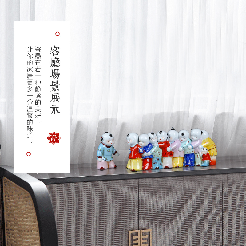 Jingdezhen porcelain dolls small creative home furnishing articles express character its sitting room decorates classic rural desktop