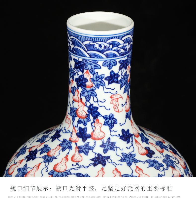 Blue and white live figure vase flower arranging Chinese jingdezhen ceramics hand - made archaize sitting room adornment is placed gifts