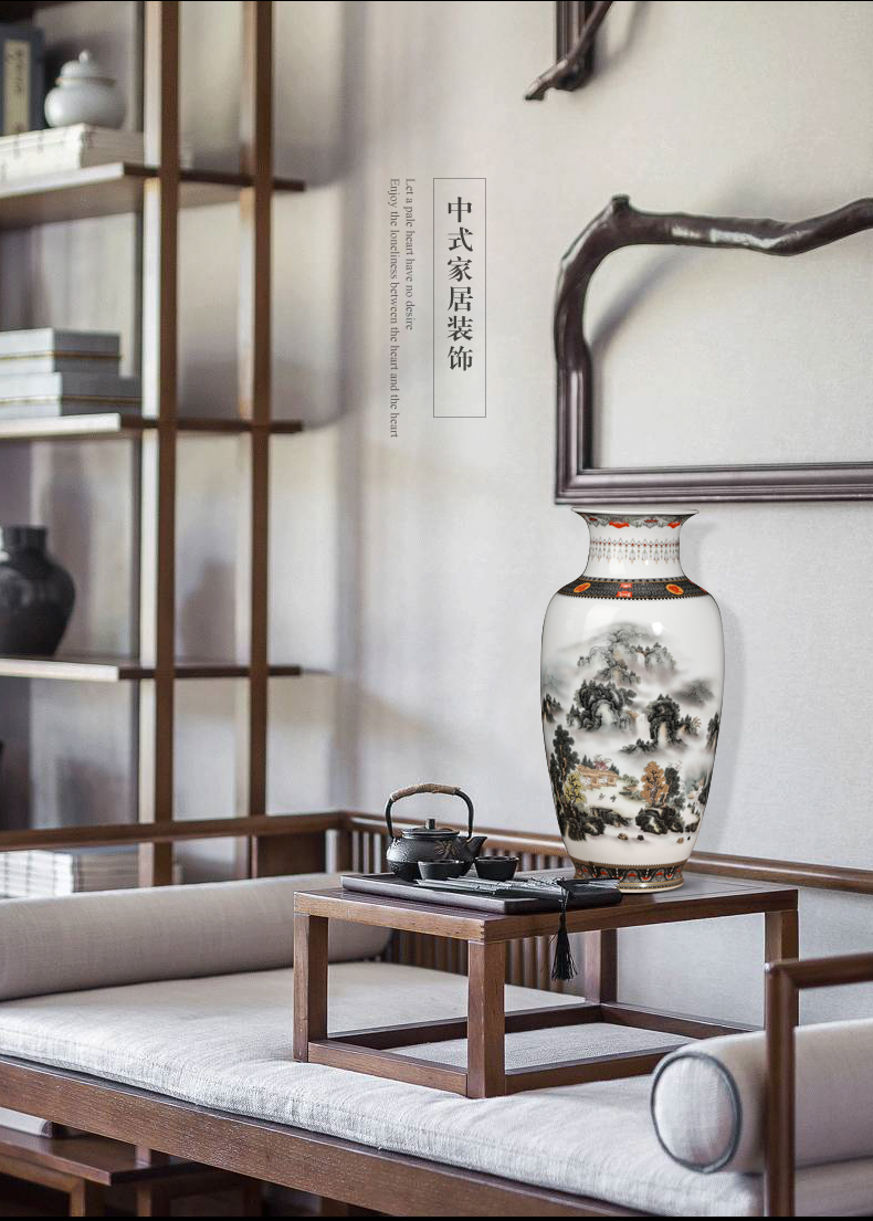 Jingdezhen ceramic vase furnishing articles sitting room flower arranging new Chinese TV ark, dried flower porcelain decoration household act the role ofing is tasted