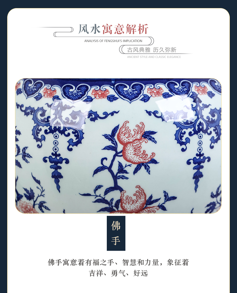 Jingdezhen ceramics antique blue and white porcelain vases, flower arrangement large sitting room of Chinese style restoring ancient ways is the home furnishing articles