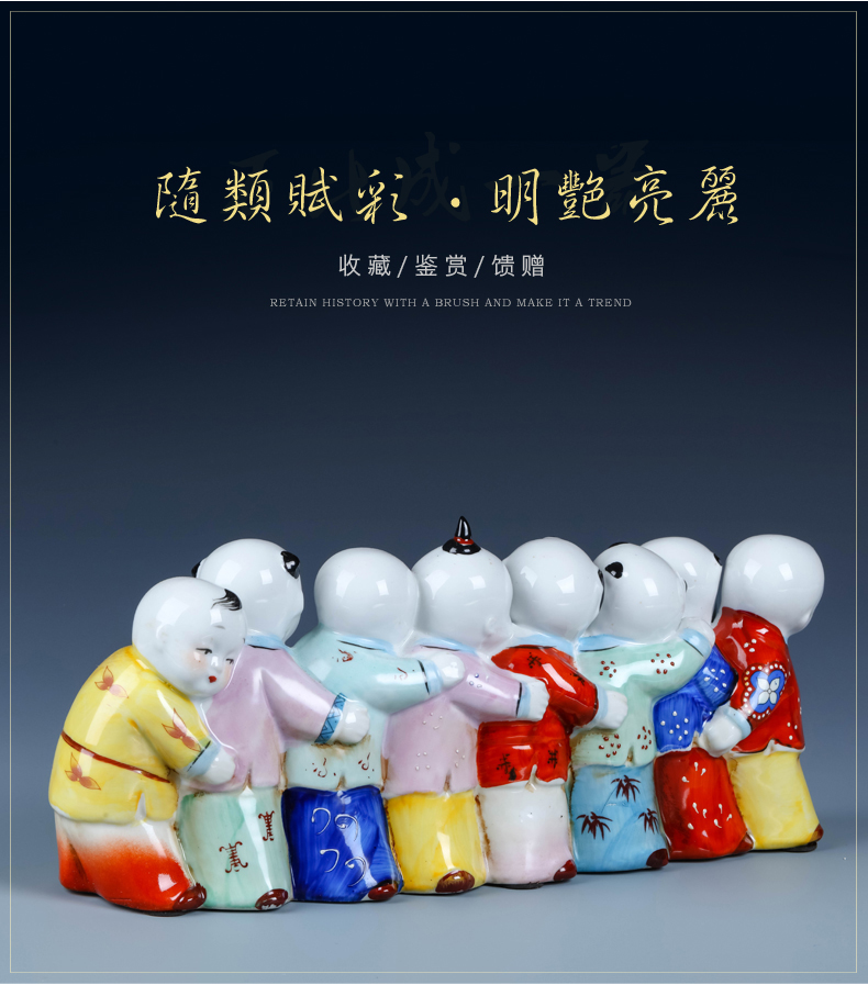 Jingdezhen porcelain dolls small creative home furnishing articles express character its sitting room decorates classic rural desktop