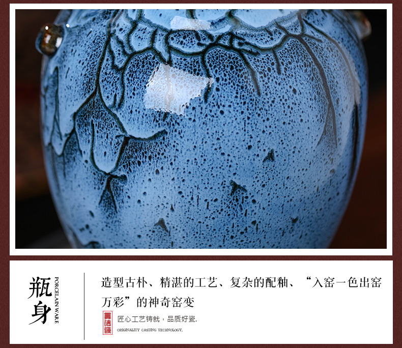 Jingdezhen ceramics Chinese antique jun porcelain vases, flower arranging large furnishing articles wine sitting room decoration