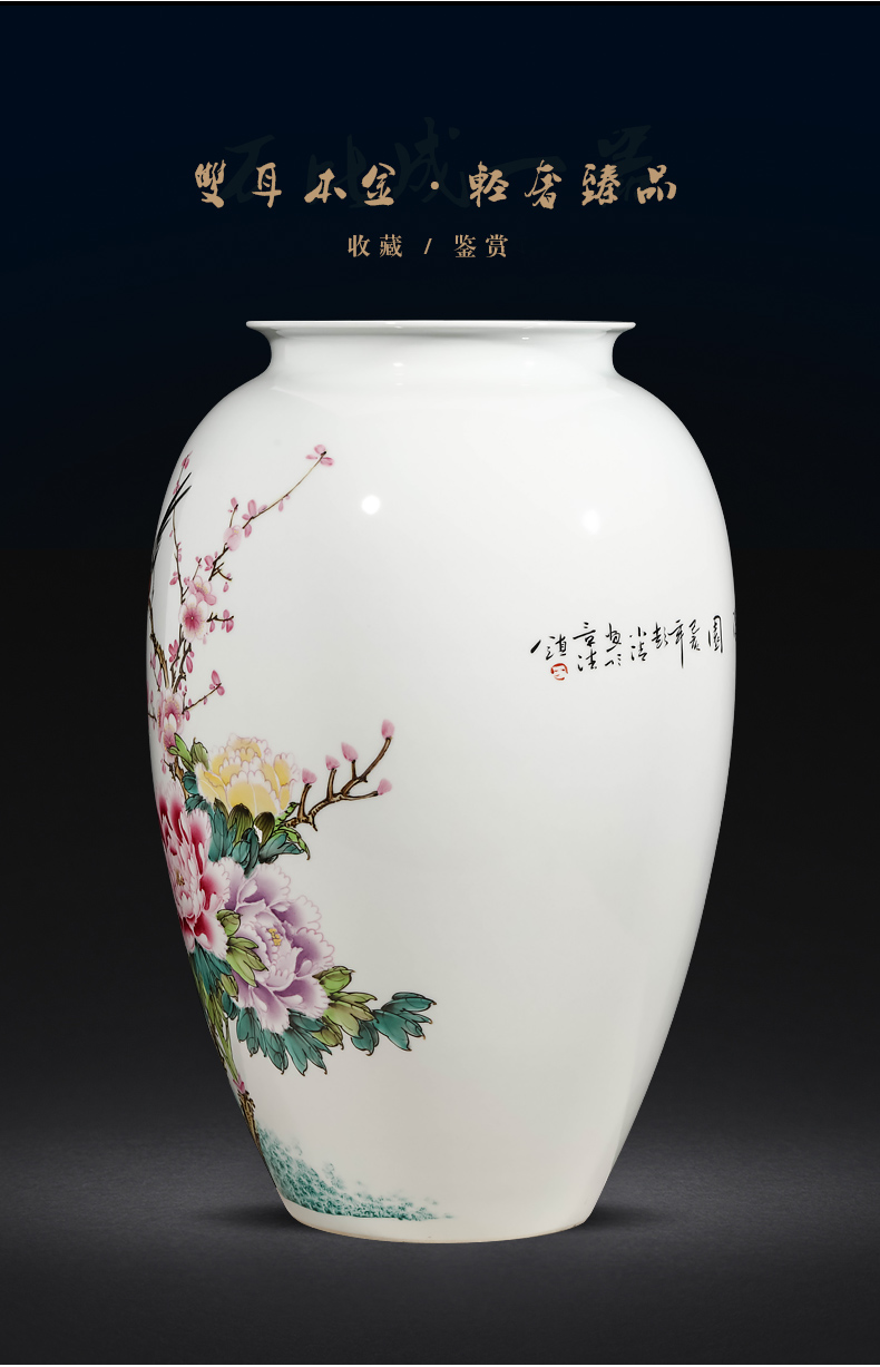 Jingdezhen ceramics famous flower arranging Chinese hand - made enamel vase furnishing articles, the sitting room porch home decoration