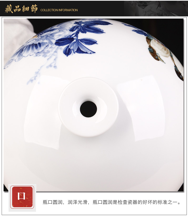 Jingdezhen ceramics by hand draw blue and white porcelain vases, flower arrangement of Chinese style household furnishing articles, the sitting room porch decorations