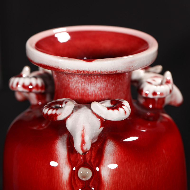 Ding jun porcelain antique vase ice to crack the jingdezhen ceramics three Yang kaitai, home decorations arts and crafts