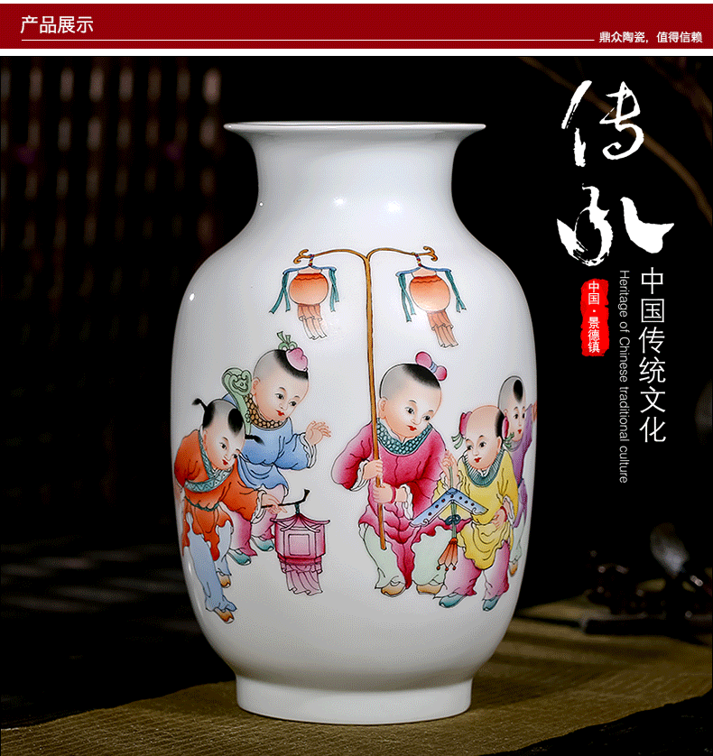 Jingdezhen ceramics celebrity famous master Xia Guoan hand - made five sub - ka vase sitting room adornment is placed