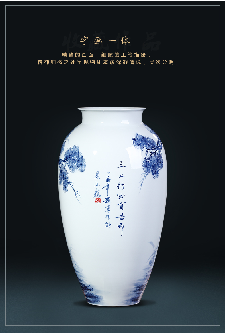 The Master of jingdezhen ceramics hand - made vases, flower arranging large Chinese style household adornment ornament gift porcelain sitting room