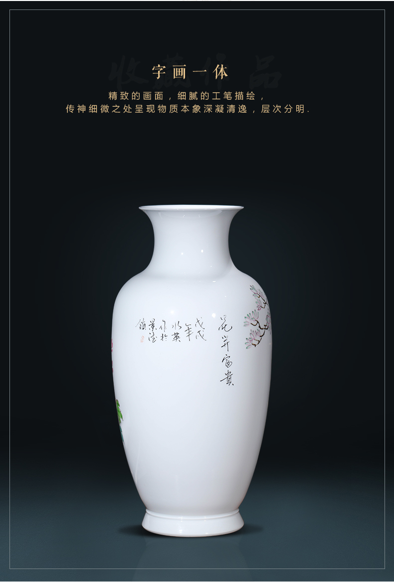 Jingdezhen ceramics master hand carved vases, flower arranging new Chinese style living room porch home furnishing articles