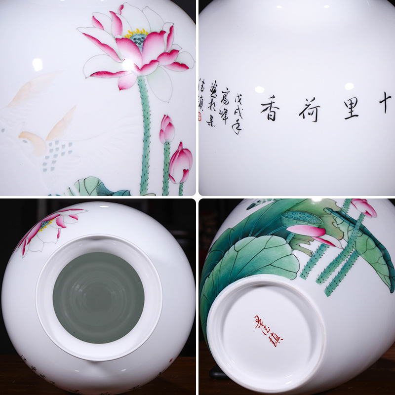 Jingdezhen ceramics hand - made vases, flower arranging furnishing articles of the new Chinese style living room TV ark, wine home decoration
