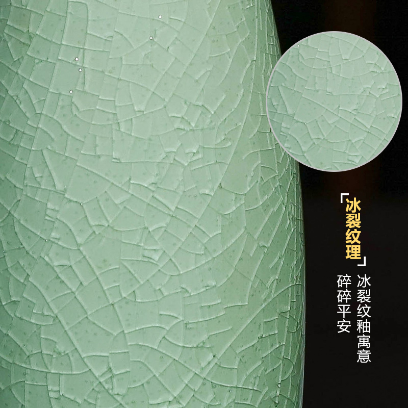 Archaize crack of jingdezhen ceramics glaze jade goddess of mercy bottle net bottles of large vases, flower arrangement, Chinese style living room furnishing articles