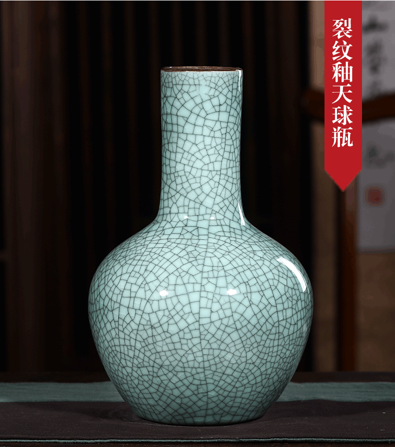 Jingdezhen ceramics antique vases, flower arranging dried flower decoration new Chinese wine sitting room adornment is placed