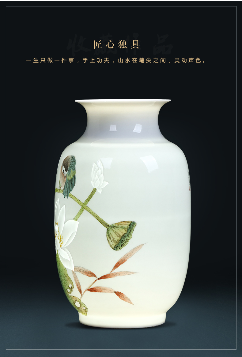 Famous master of jingdezhen ceramics hand - made thin foetus vases, flower arranging Chinese sitting room porch decoration furnishing articles