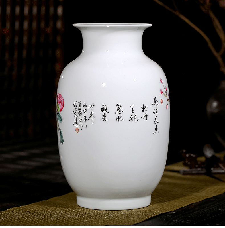 Jingdezhen ceramics celebrity virtuosi master hand - made vases furnishing articles furnishing articles sitting room adornment of new Chinese style porch