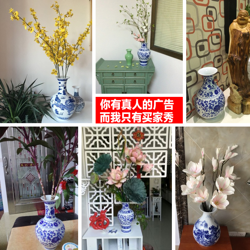 Jingdezhen ceramics modern new Chinese antique blue and white porcelain vases, flower home sitting room adornment is placed