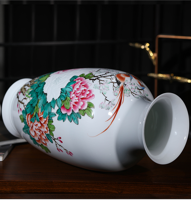 Jingdezhen ceramics master hand carved vases, flower arranging new Chinese style living room porch home furnishing articles