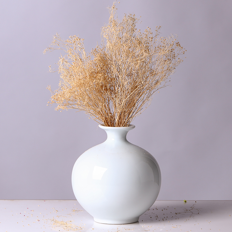 Jingdezhen ceramic pure white dry flower vases, flower arranging is I and contracted household adornment of new Chinese style table furnishing articles